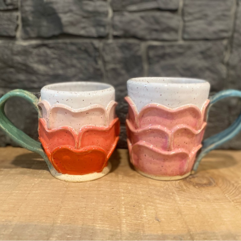 Adorable Petal Pottery Mugs